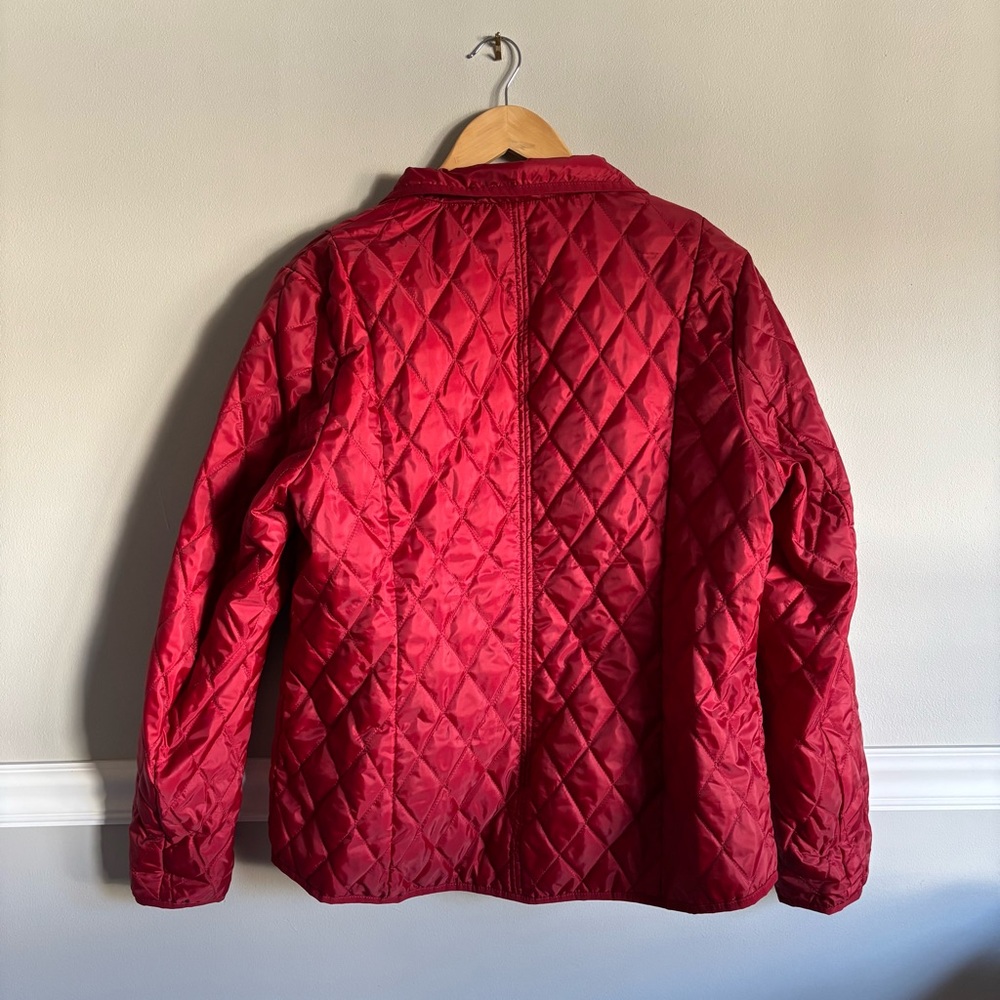 Lands' End Red Quilted Jacket - image 3
